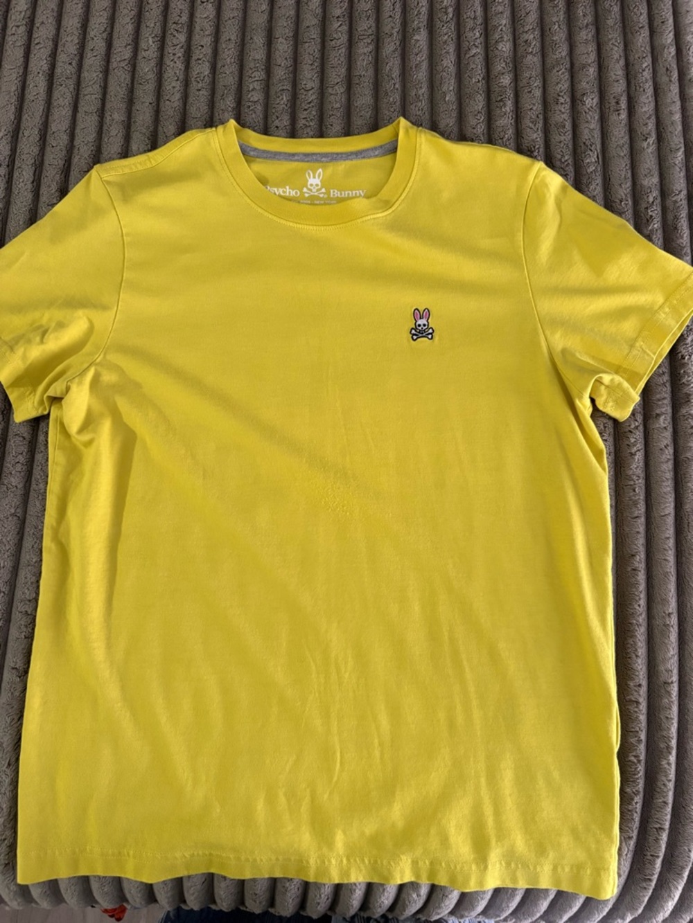 Psycho Bunny Yellow Short Sleeve Crew Tee with Small Logo